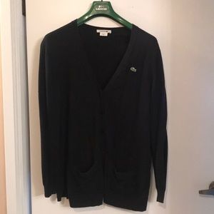 Lacoste Cotton Deep V 2 pocket cardigan